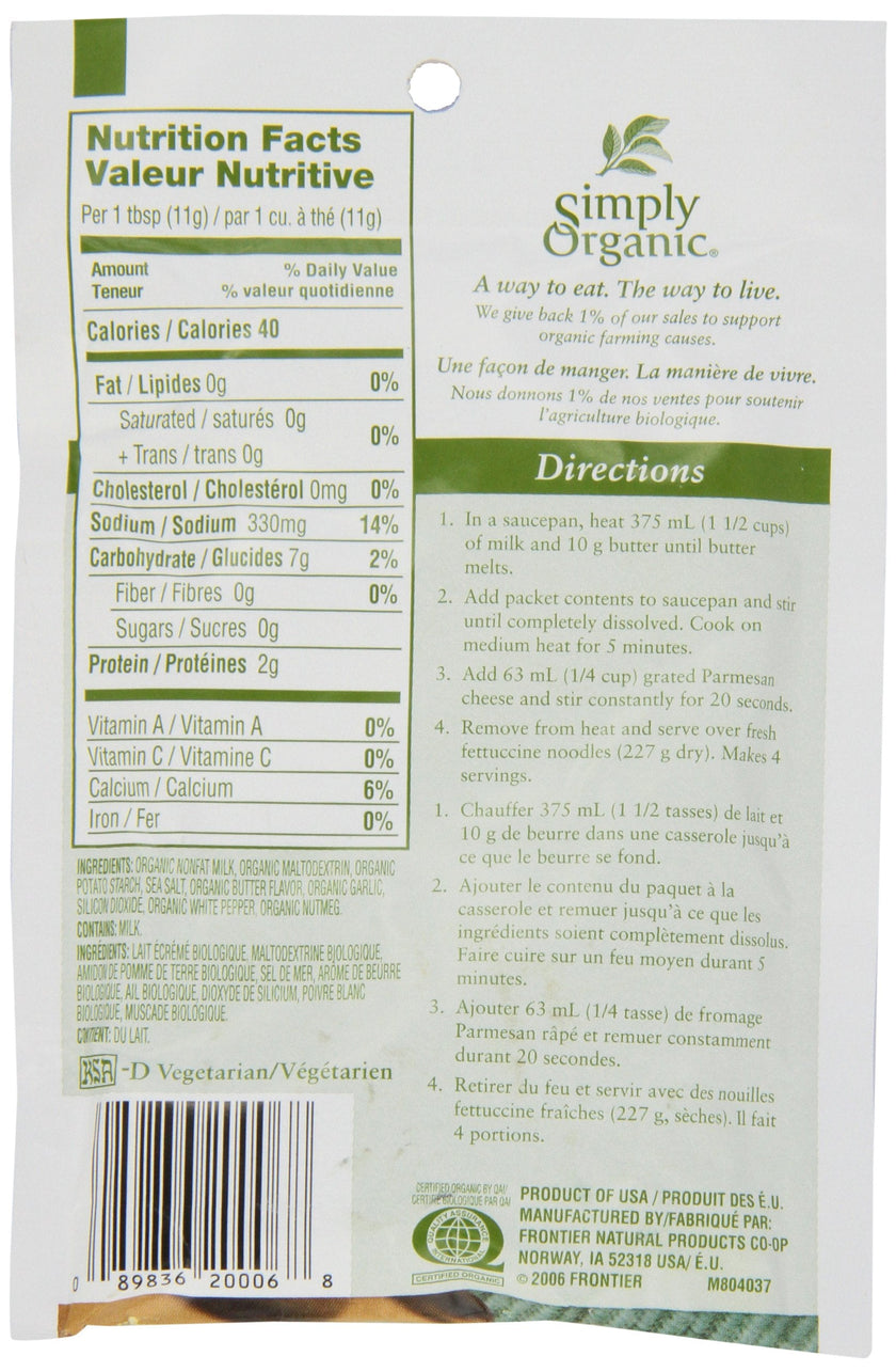 Simply Organic - Alfredo Seasoning Mix (42g)