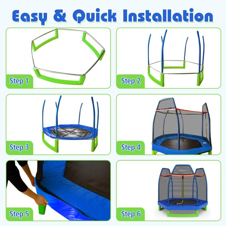 7 Feet Kids Recreational Bounce Jumper Trampoline