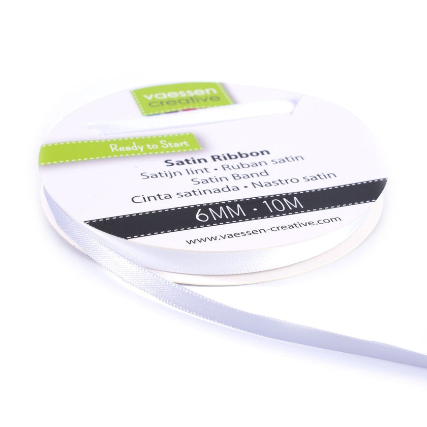 Vaessen Creative Satin Ribbon 6mmx10m White