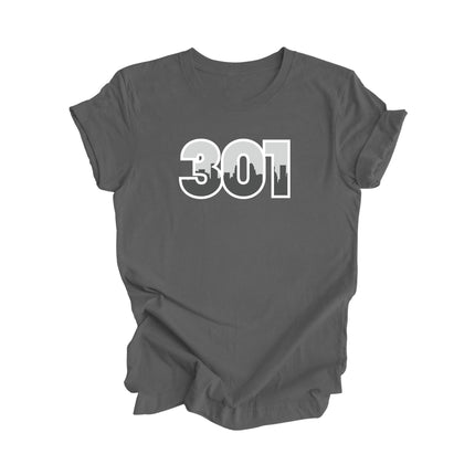 301 Baltimore Maryland USA Area Code Number City Skyline Gift - Unisex T-Shirt - Inspired X