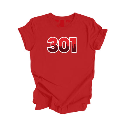 301 Baltimore Maryland USA Area Code Number City Skyline Gift - Unisex T-Shirt - Inspired X