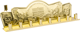 Ner Mitzvah - Gold Tin Candle Menorah Hanukkah חנוכייה