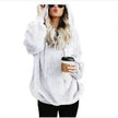 Women's Polerones Fleece Hoodie Pullover fall Winter Zipper Pocket Sweatshirt