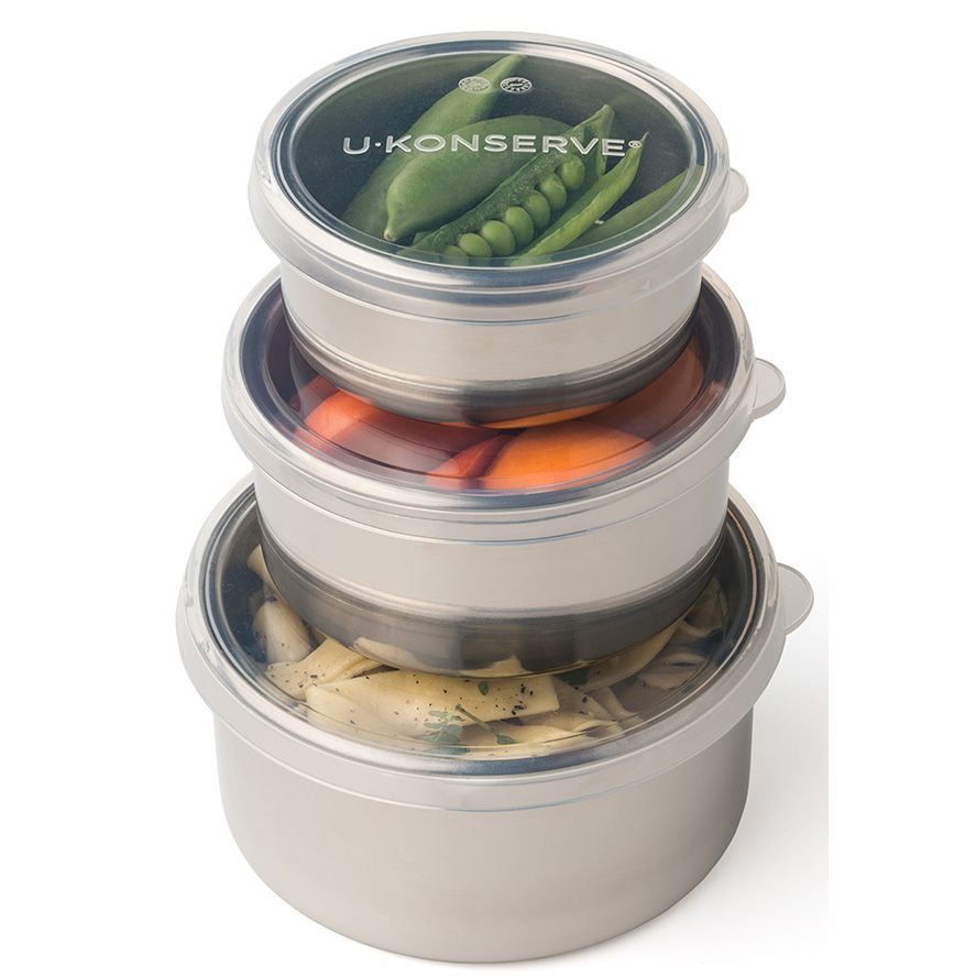 Ukonserve Food Storage Containers with Silicone Lids (Set of 3)