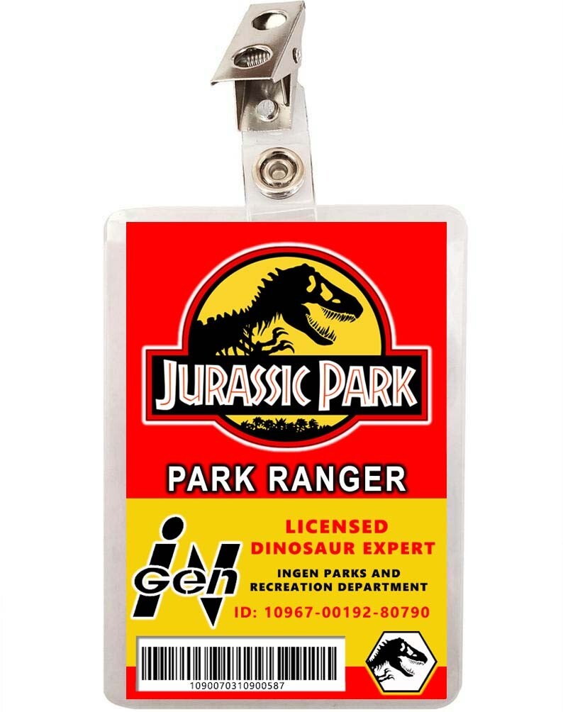 Jurassic Park Ranger License ID Badge