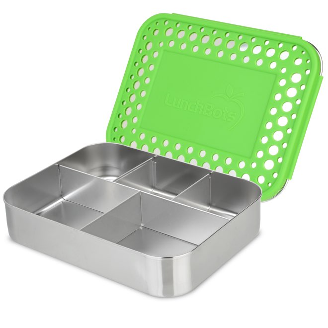 LunchBots Cinco Stainless Steel 5 Compartment Bento Box