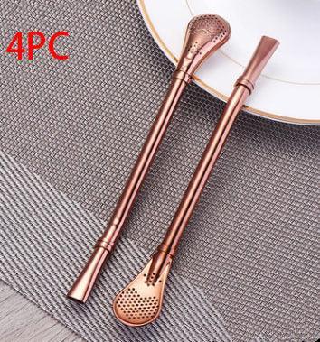 304 Stainless Steel Residue Filter Straws Spoon