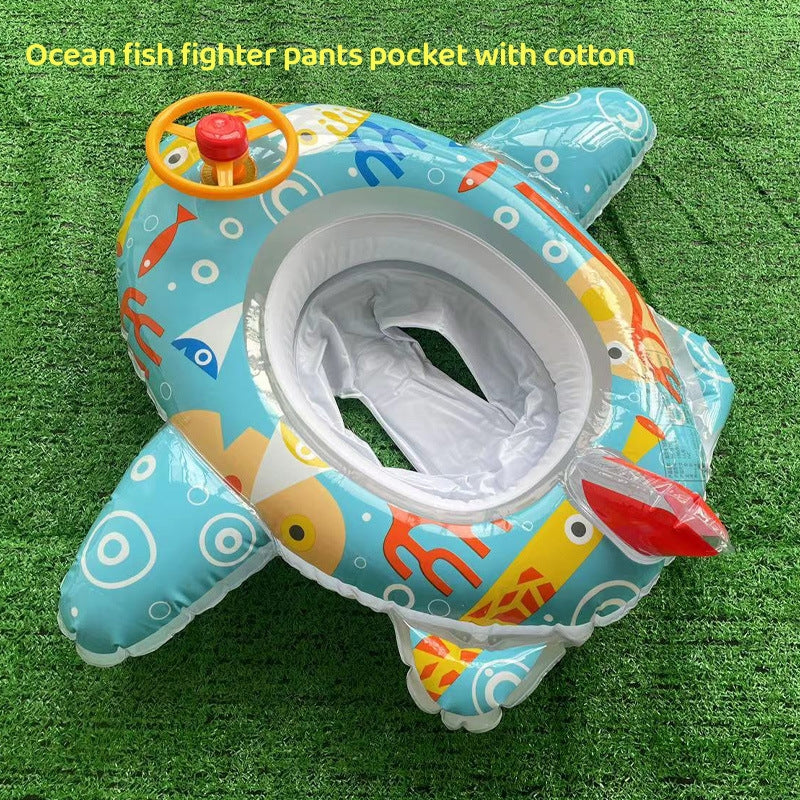 Large Thickened Car Boat Swimming Ring with Canopy | Kids Inflatable Pool Float Canada