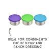 Lunchbots Small (1.5 oz) Stainless Steel Dip Containers (Set of 3)