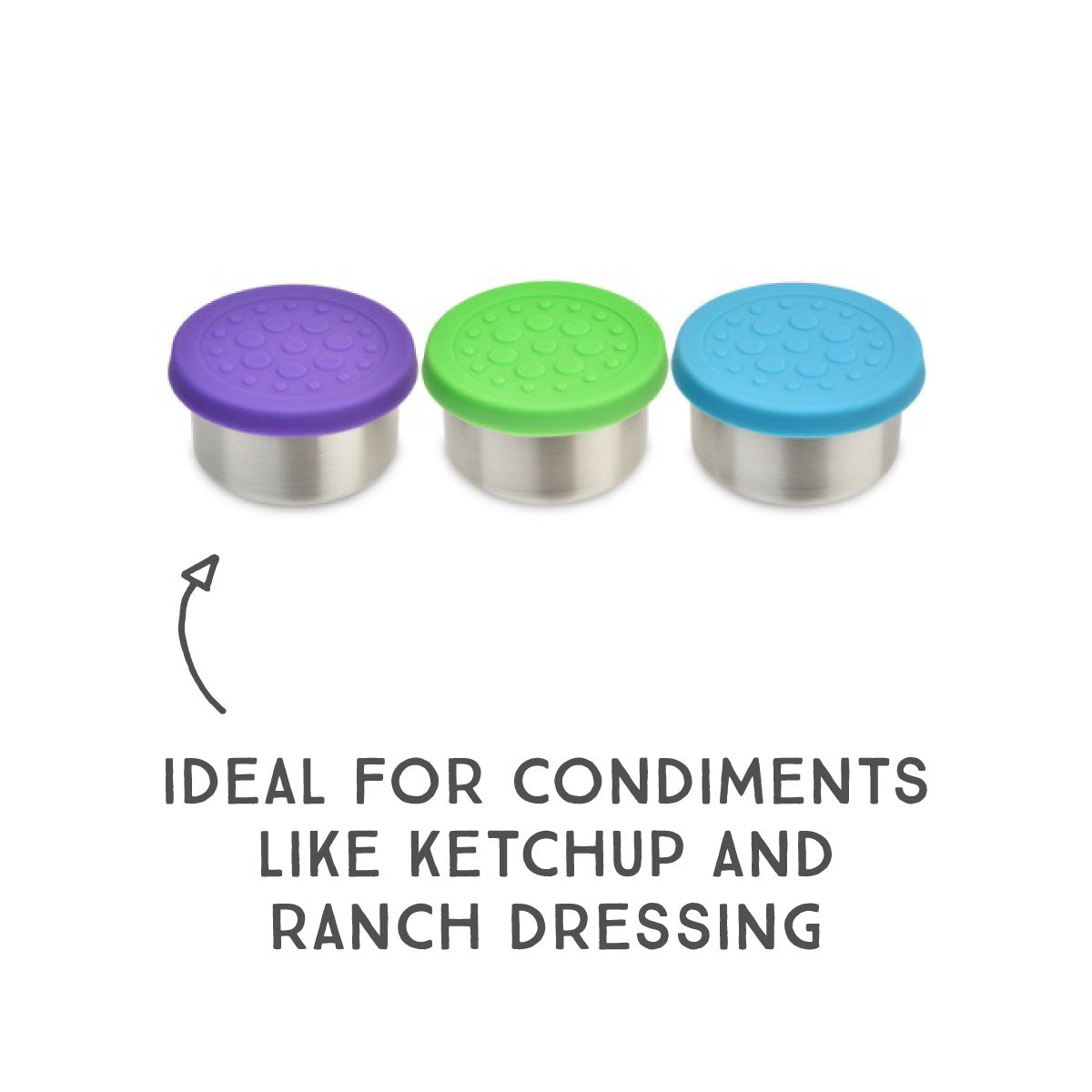 Lunchbots Small (1.5 oz) Stainless Steel Dip Containers (Set of 3)