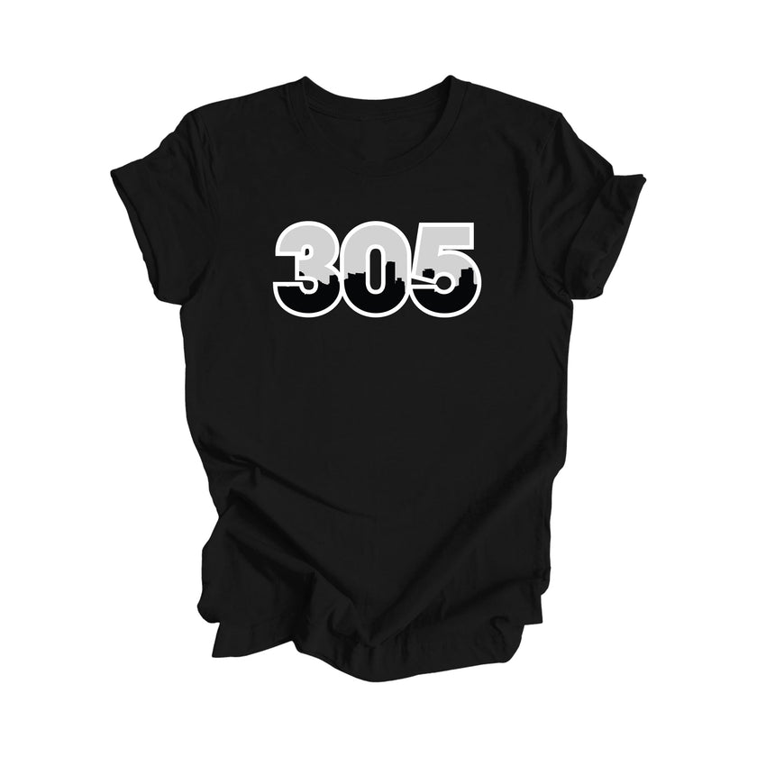 305 Miami Miami-Dade Florida USA Area Code City Skyline Gift - Unisex T-Shirt - Inspired X