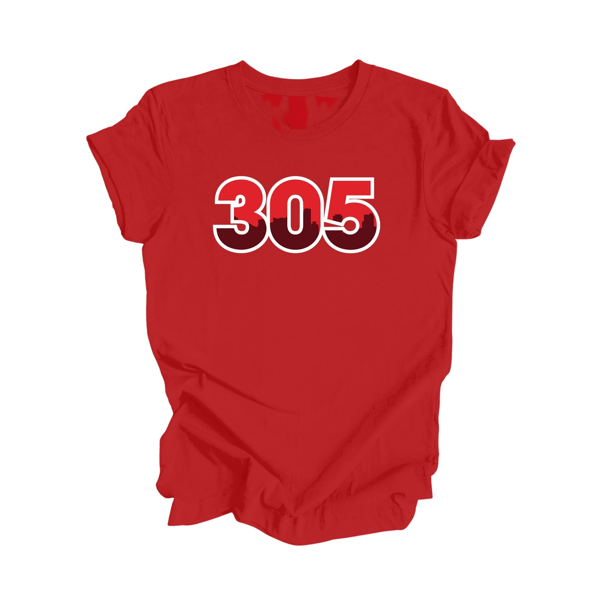 305 Miami Miami-Dade Florida USA Area Code City Skyline Gift - Unisex T-Shirt - Inspired X