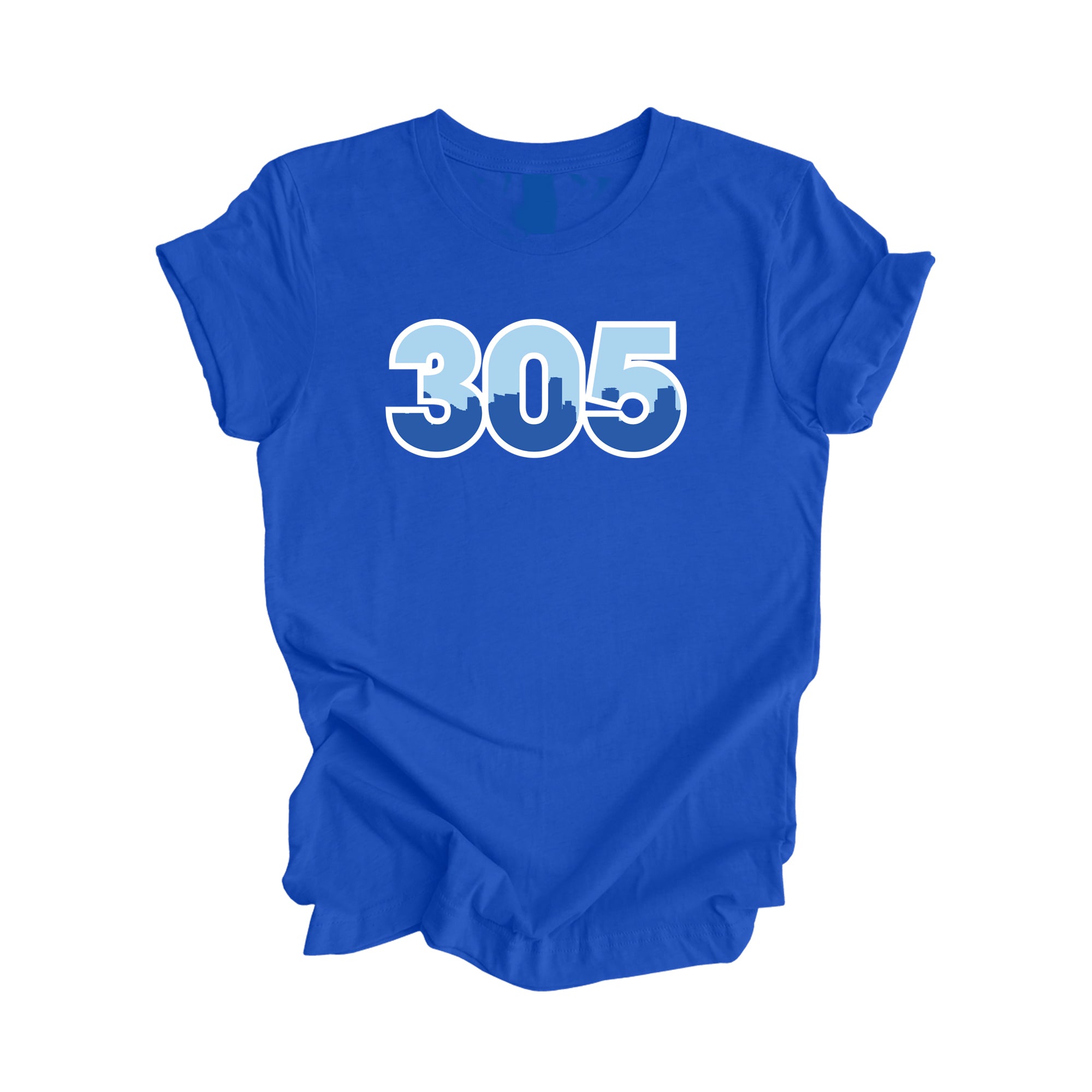 305 Miami Miami-Dade Florida USA Area Code City Skyline Gift - Unisex T-Shirt - Inspired X