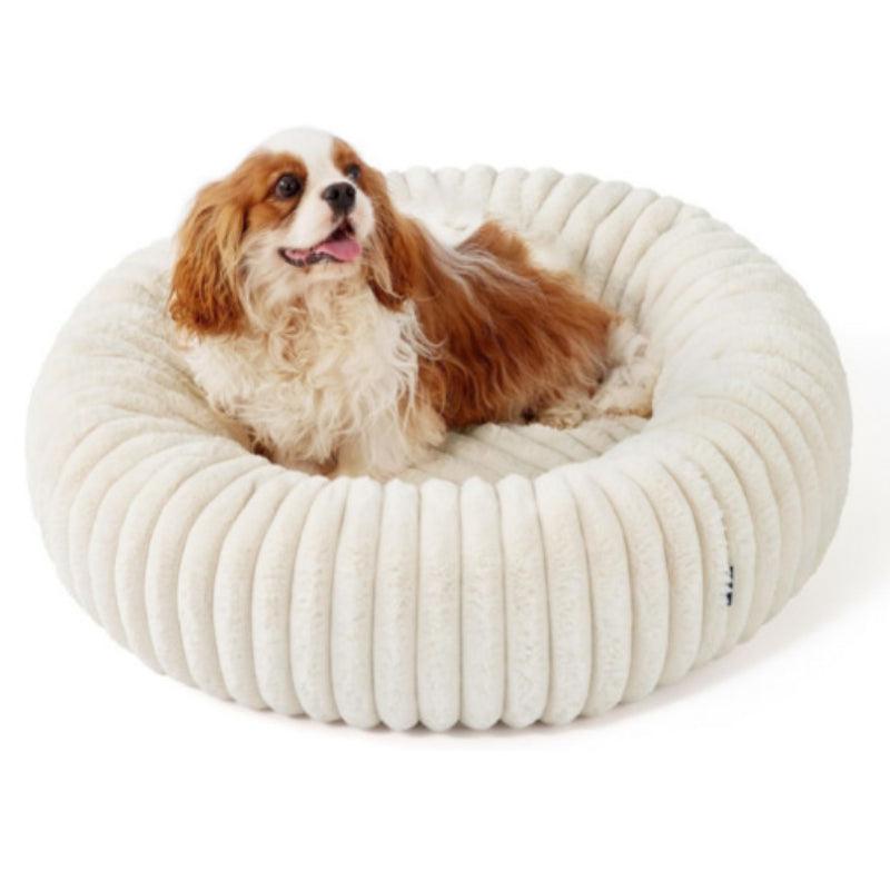 Round Plush Pet Bed – Fluffy Rabbit Fur Cat & Dog Mat, Washable Winter Warm