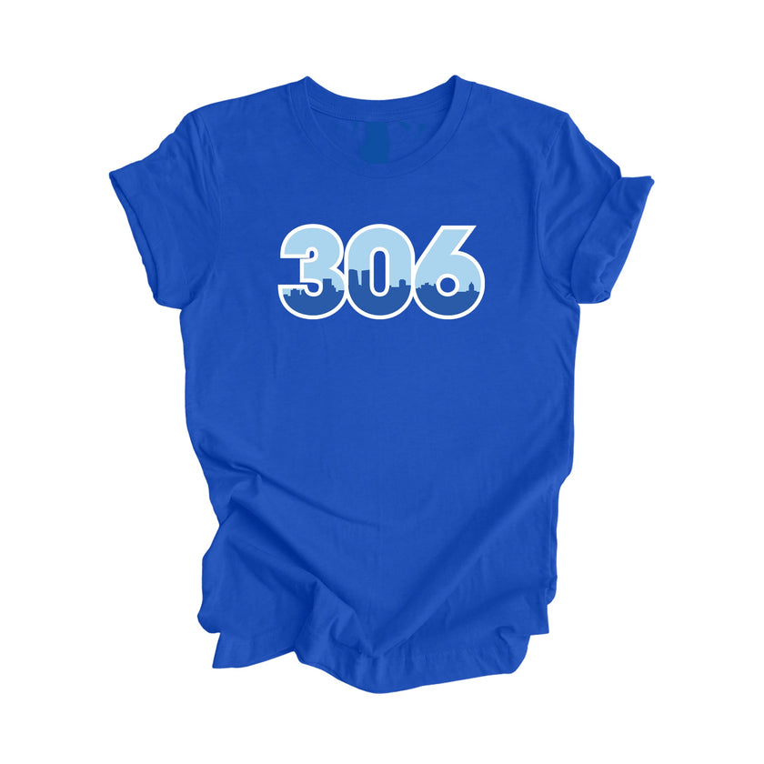 306 Regina Saskatchewan Canada Area Code City Skyline Gift - Unisex T-Shirt - Inspired X