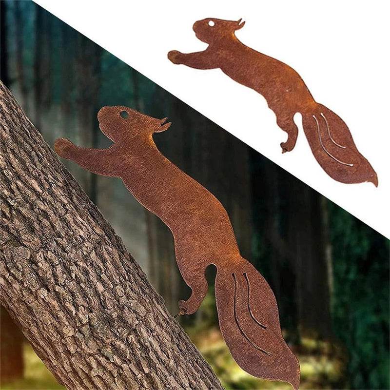 Household Rusty Squirrel Silhouette Screw Insert wood craft