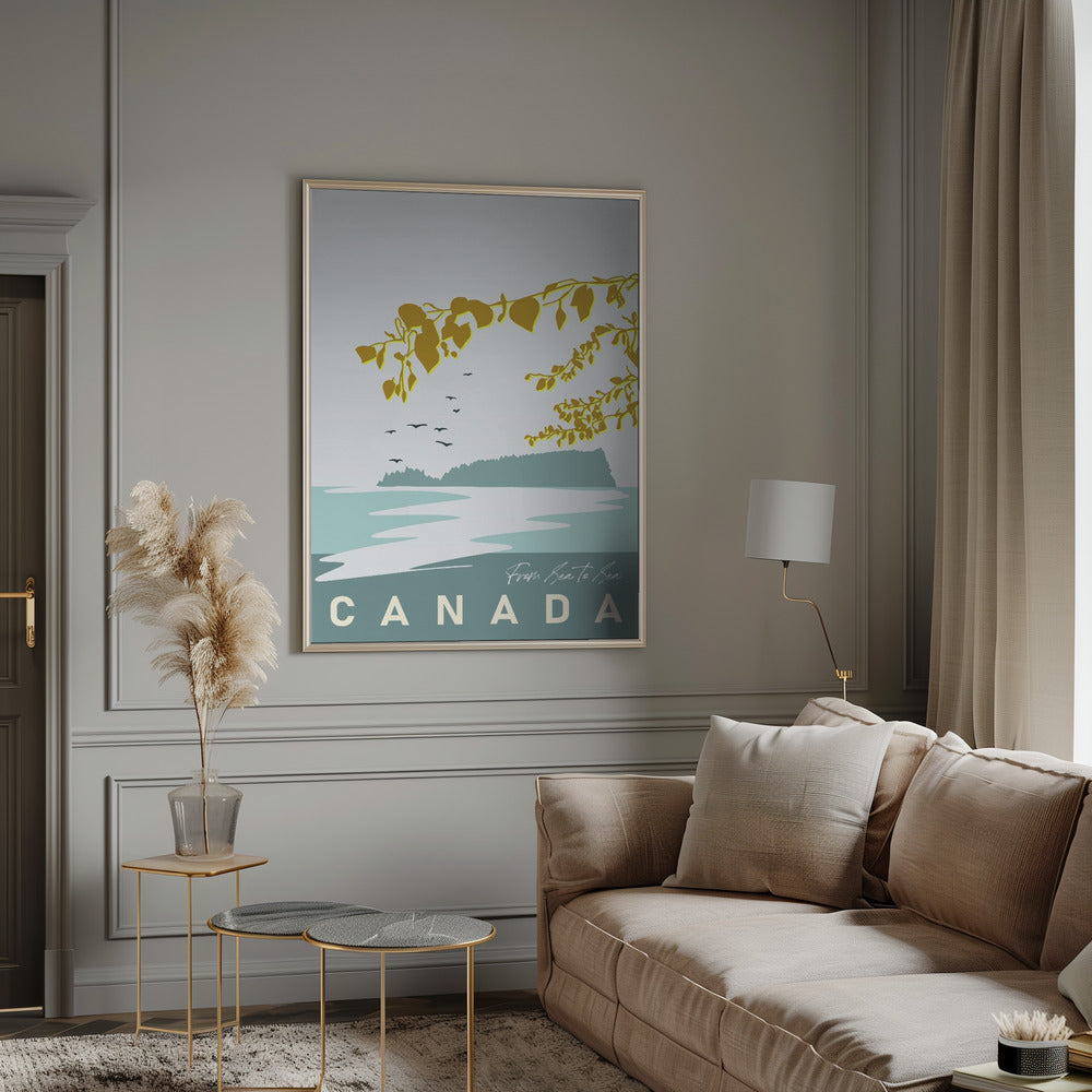 Art mural, douce anticipation, région lacustre canadienne.