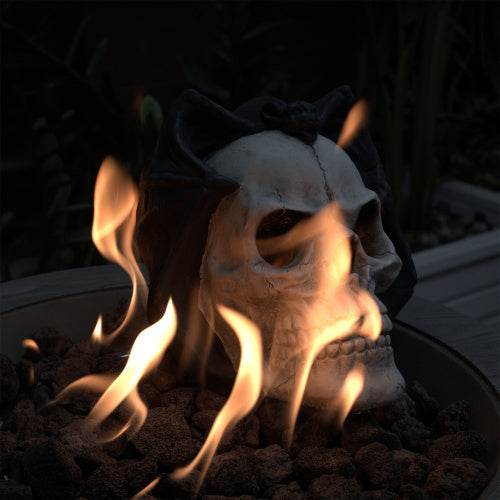 Halloween Décor - Fire Pit Demon Skull Gas Log For Ventless  Vent Free, Electric, Outdoor Fireplace And Fire Pit,