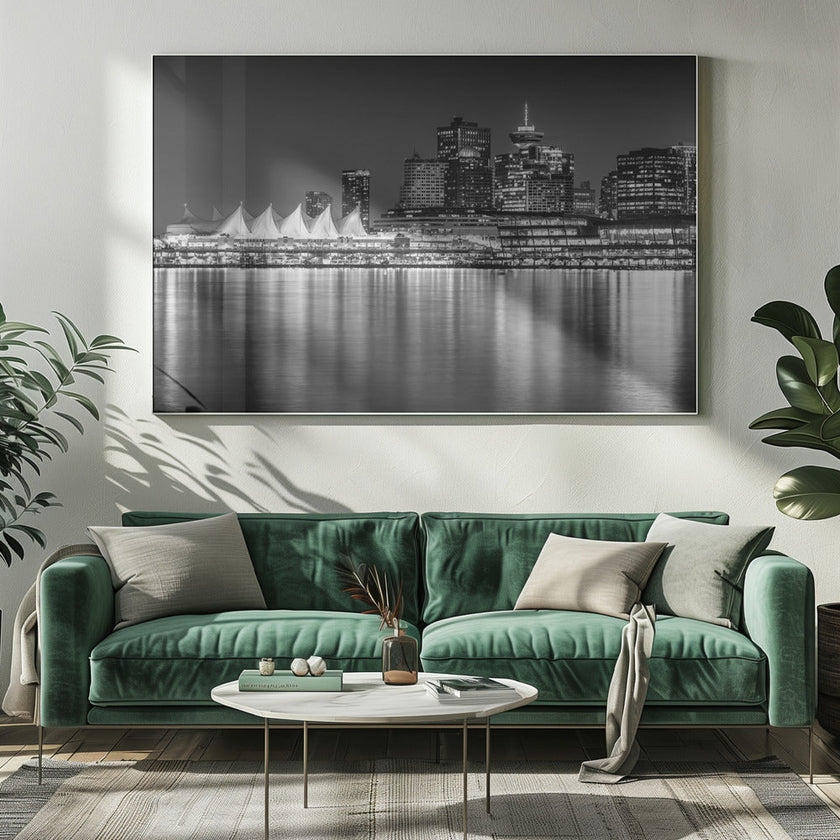 Wall art Charming evening impression from Vancouver | Monochrome