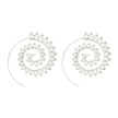Round Spiral Earrings For Women Gold Color Big Exaggerated Gear Earrings