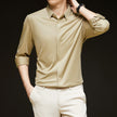 Men's Ice Silk Formal Shirt Half Sleeve Cardigan Canada | EX-STOCK
