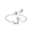 S925 Sterling Silver Niche Style Arabic Letters Pull-out Chain All-match Stackable