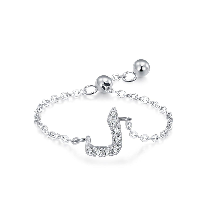 S925 Sterling Silver Niche Style Arabic Letters Pull-out Chain All-match Stackable