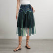 Denim Midi Skirt A Line Mid Length Street Style