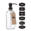 Jarmazing 16 oz Clear Glass Soap and Lotion Dispenser