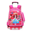 3D Car Trolley Waterproof Kids School Backpack with Wheels – Blue & Red