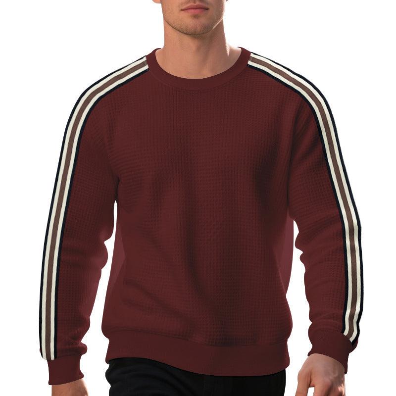 Mens Crew Neck Sweater – Striped Loose Pullover for Casual Wear