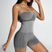 Hip Rise Waist Tight Sleeveless Yoga Jumpsuit Short Workout Romper