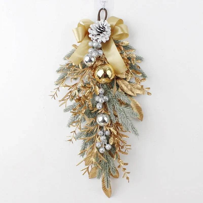 Golden Christmas Plastic Wire Garland Rattan Decorations