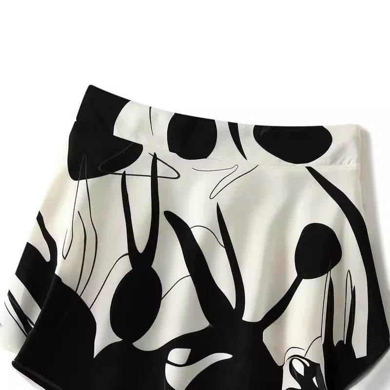 Summer New High Waist High-end Figure Flattering A- Line Flared Vintage Midi Skirt