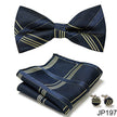 Men's Jacquard Bow Tie Set – Bow Tie, Pocket Square & Cufflinks | 36 Colors | Canada & USA