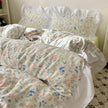 Washed Cotton Four-piece Bed Set with Duvet Cover and Sheets