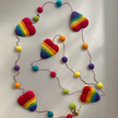 String Of Rainbow Hearts