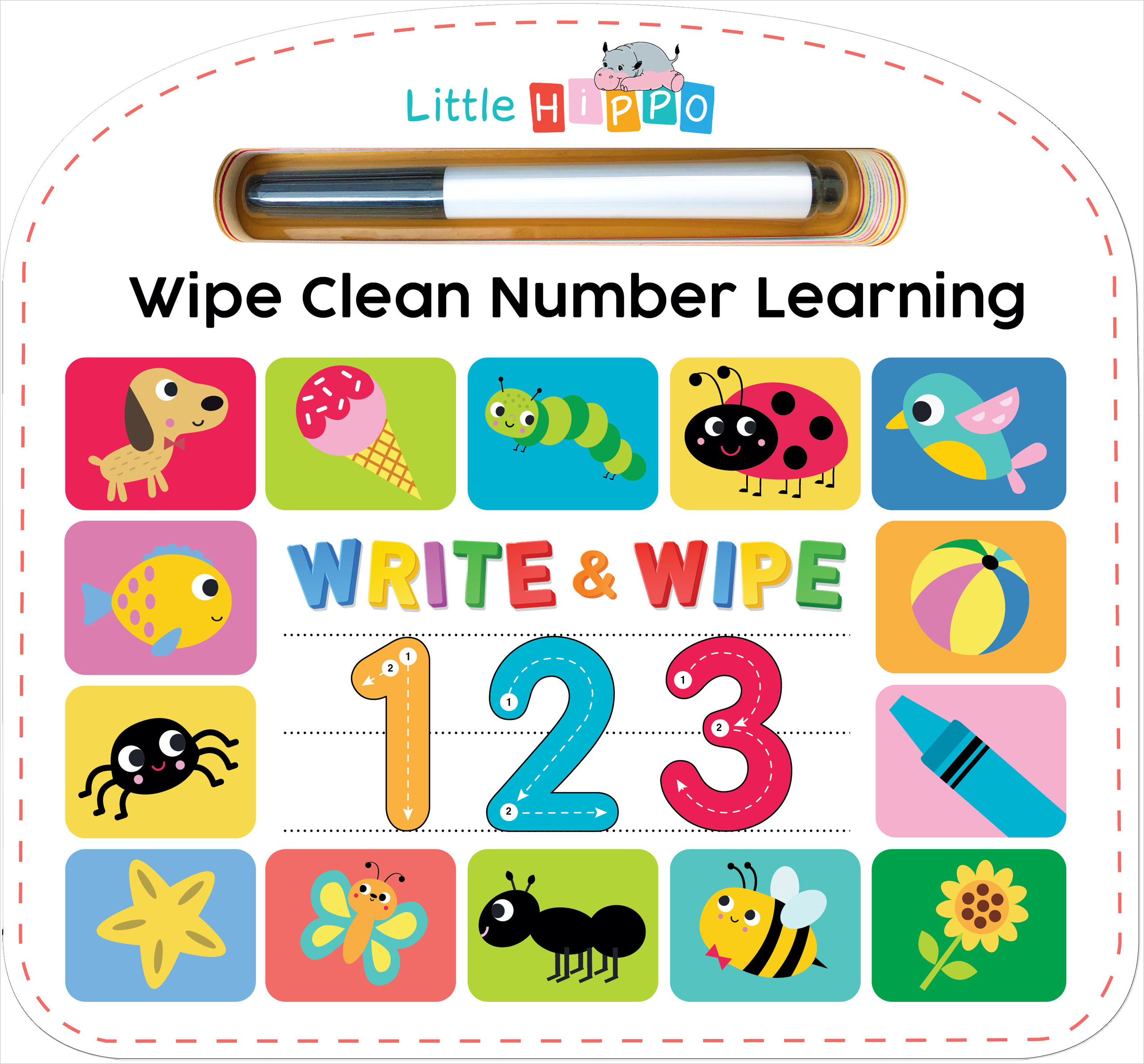 Little Hippo Books - Write & Wipe 123 - Illustrated