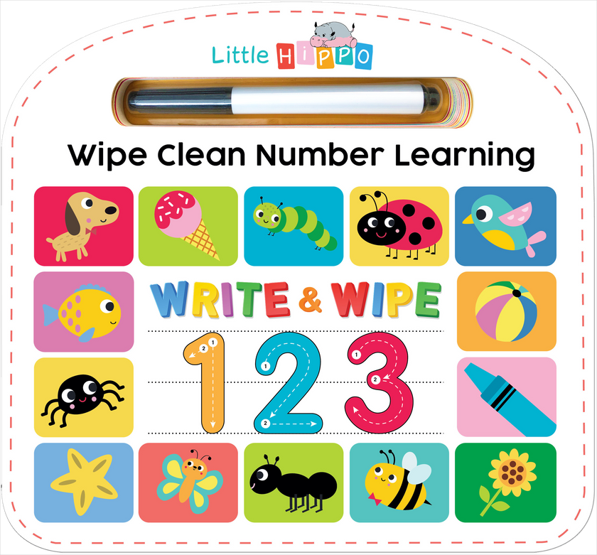 Little Hippo Books - Write & Wipe 123 - Illustrated