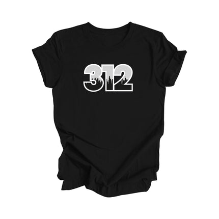 312 Chicago Illinois USA Area Code City Skyline Gift - Unisex T-Shirt - Inspired X