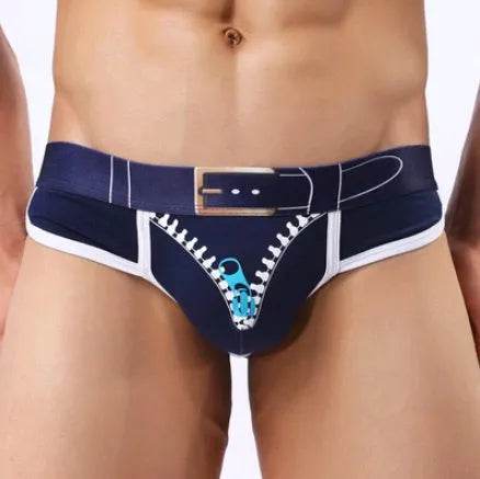 Men's Underwear Cotton Print U Convex  Antibacterial Brief Trunk Panties