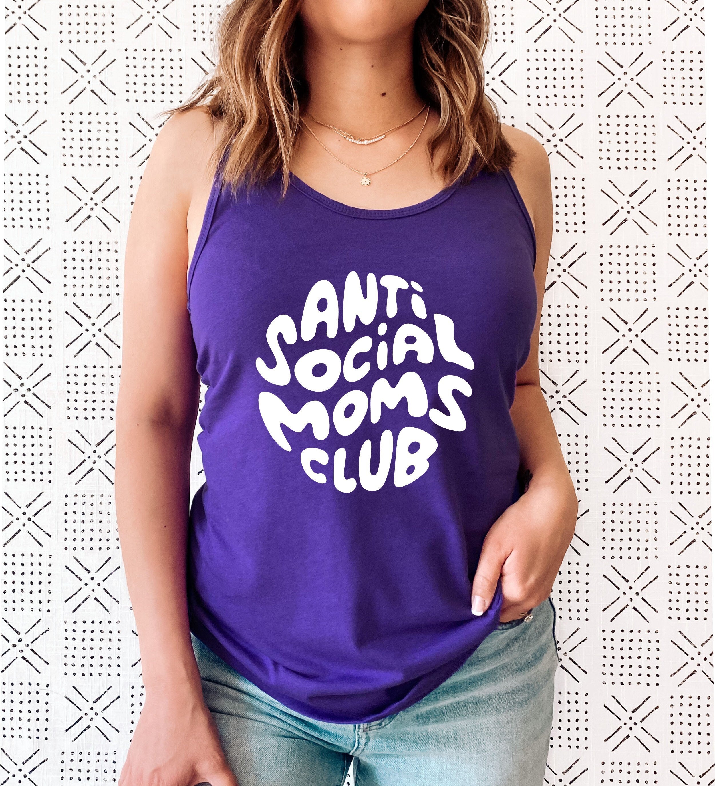 Anti Social Moms Club Racerback Tank Top