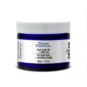 Divine Essence - Blue Glass Jar 60ml + White Lid (60ml)