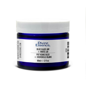 Divine Essence - Blue Glass Jar 60ml + White Lid (60ml)