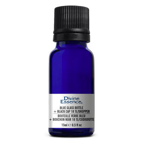 Divine Essence - Bl. Glass Bottle 15ml + Black Cap (15ml)