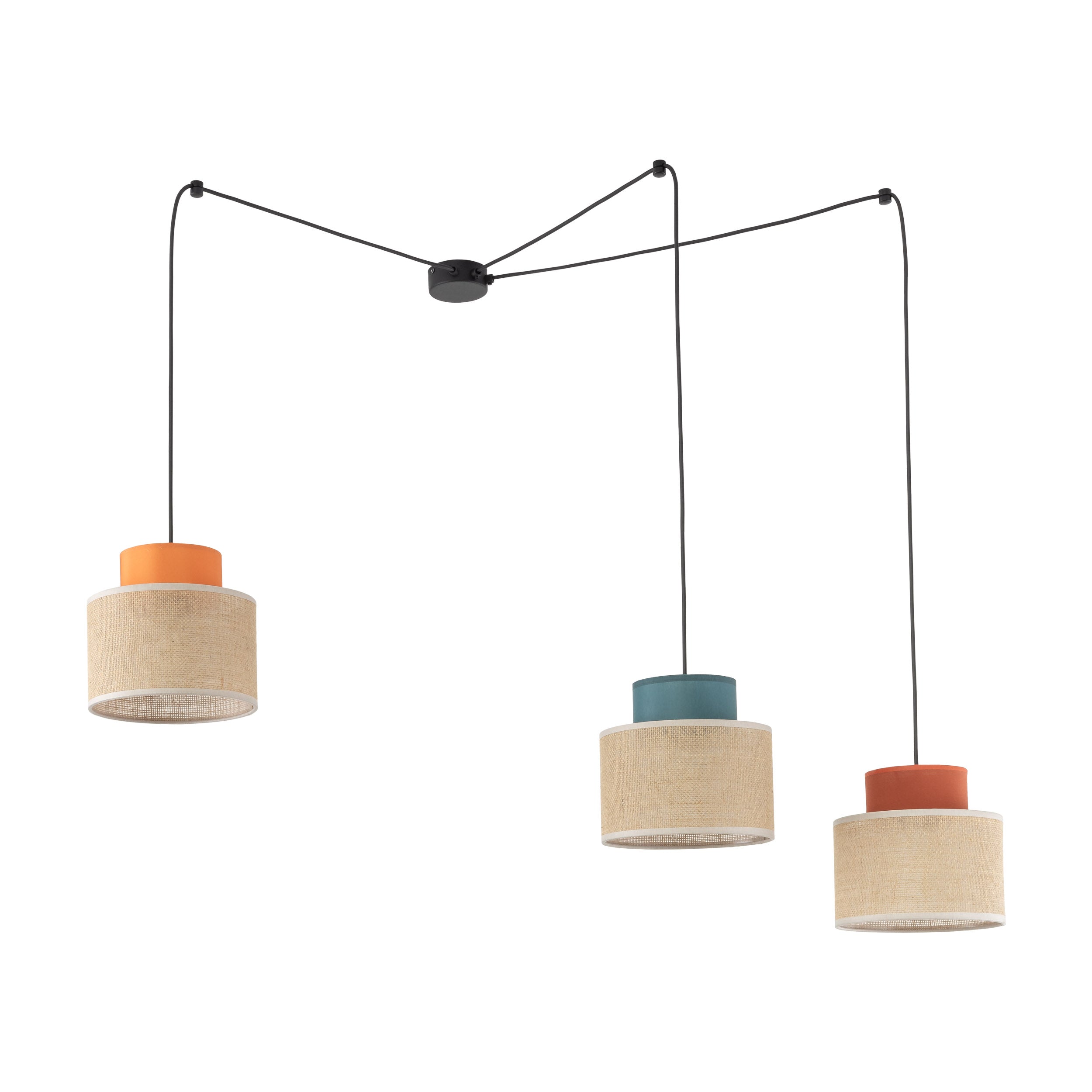 DUO Jute Adjustable 3-Light Pendant for Dining Table & Kitchen Island