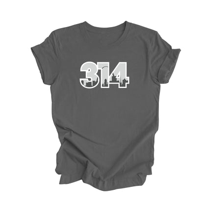 314 St. Louis Missouri USA Area Code City Skyline Gift - Unisex T-Shirt - Inspired X