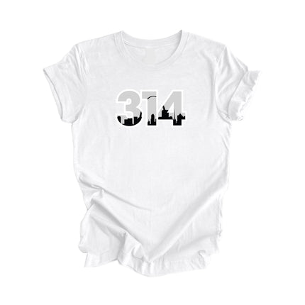 314 St. Louis Missouri USA Area Code City Skyline Gift - Unisex T-Shirt - Inspired X