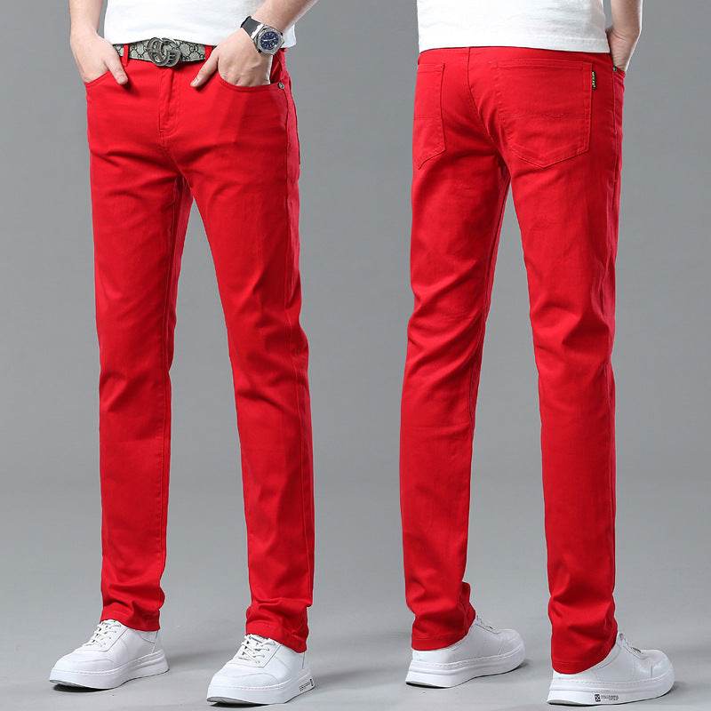 Men Fashion Brands Stretch Slim Fit Skinny Denim Pants jeans Trouser