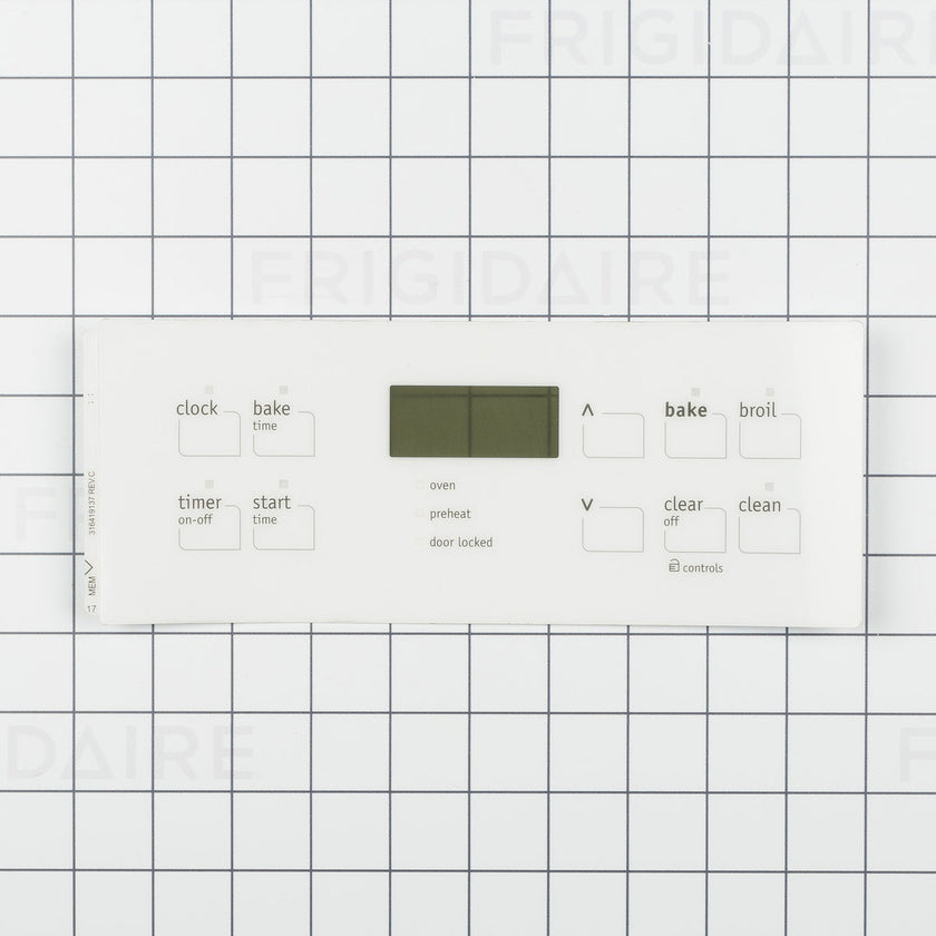 Frigidaire 316419137 White Oven Range Touchpad Overlay